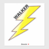 Skater's Name & Lightning Bolt Design - Skateboard Sticker (Vel)