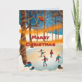 SKATER'S POND KERSTMIS KAART