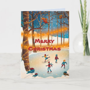 SKATER'S POND KERSTMIS KAART