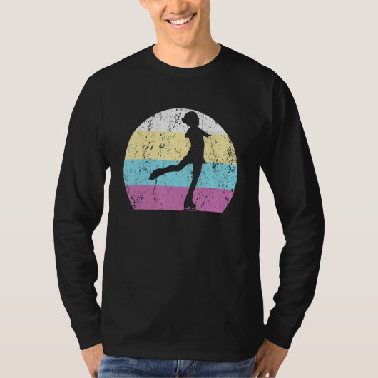 Skaters  Schaats Sunset Ice Skating Retro Fig T-shirt (Voorkant)