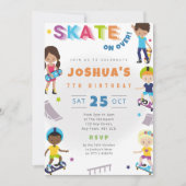 Skaters Verjaardagsfeest Uitnodiging Skatepark (Voorkant)