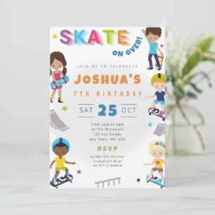 Skaters Verjaardagsfeest Uitnodiging Skatepark