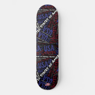 Skatersboard met Amerikaanse Woordwolk van Nationa Persoonlijk Skateboard