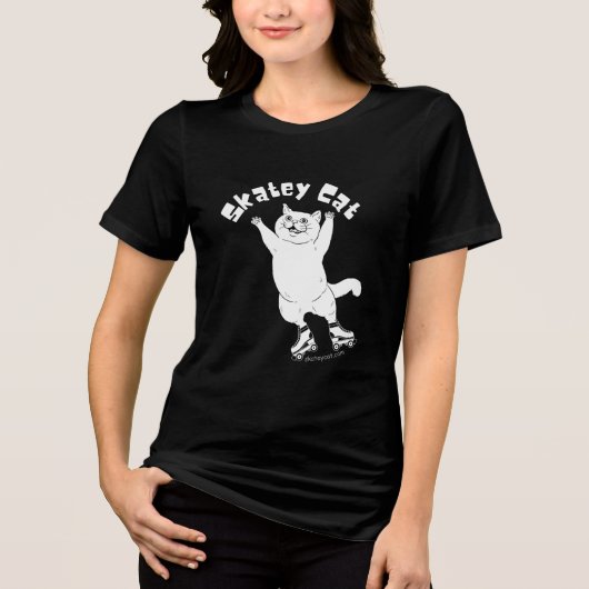 Skatey Cat Tri-Blend Shirt (Voorkant)