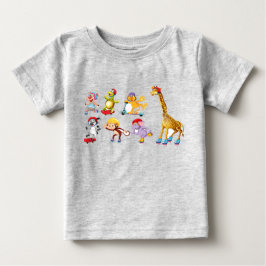 Skating Animals Baby Fine Jersey T-shirt