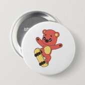 Skating Bear Ronde Button 7,6 Cm (Voorkant /achterkant)