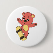 Skating Bear Ronde Button 7,6 Cm (Voorkant)