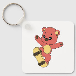 Skating Bear Sleutelhanger
