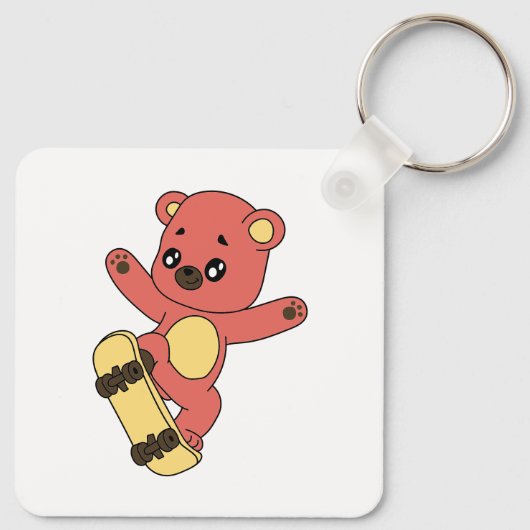 Skating Bear Sleutelhanger (Achterkant)