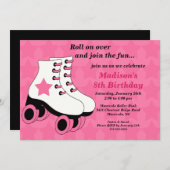 Skating Birthday Party Invitation Kaart (Voorkant / Achterkant)