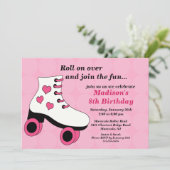 Skating Birthday Party Invitation Kaart (Staand voorkant)