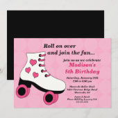 Skating Birthday Party Invitation Kaart (Voorkant / Achterkant)