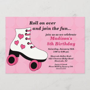 Skating Birthday Party Invitation Kaart