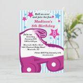 Skating Birthday Party Invitation Kaart (Staand voorkant)