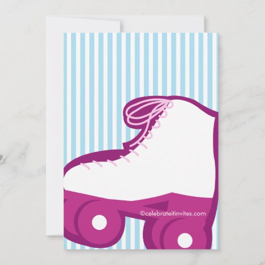 Skating Birthday Party Invitation Kaart (Achterkant)