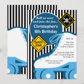 Skating Birthday Party Invitation Kaart (Voorkant / Achterkant)