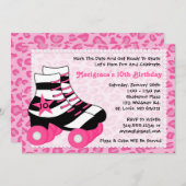 Skating Birthday Party Kaart (Voorkant / Achterkant)