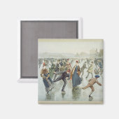 Skating, gepubliceerd door L. Prang en Co. Magneet (Voorkant / Achterkant)