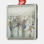 Skating, gepubliceerd door L. Prang en Co. Metalen Ornament (Links)