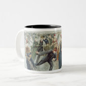 Skating, gepubliceerd door L. Prang en Co. Tweekleurige Koffiemok (Voorkant links)