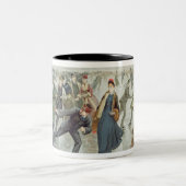 Skating, gepubliceerd door L. Prang en Co. Tweekleurige Koffiemok (Center)