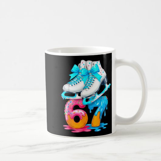 Skating Ice Cream Drip Number 67 Player 67th Birth Koffiemok (Rechts)