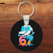 Skating Ice Cream Drip Number 67 Player 67th Birth Sleutelhanger (Voorkant)