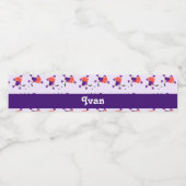 Skating ice hockey player pattern waterfles etiket (Enkel label)