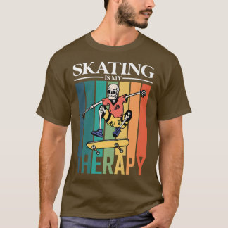 Skating is mijn therapie Retro 80s Skeleton Radica T-shirt