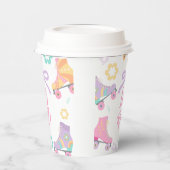 Skating Lets Roll Roller Skate Girl Birthday Papieren Bekers (Links)