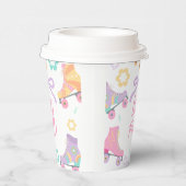 Skating Lets Roll Roller Skate Girl Birthday Papieren Bekers (Rechts)