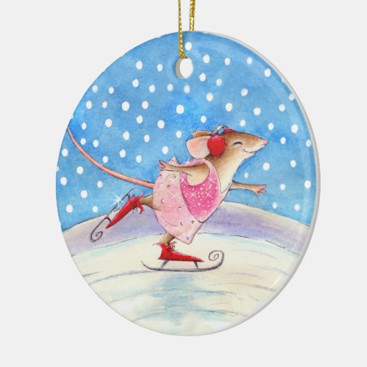 Skating Mouse Kerst of Winter ornament (Links)
