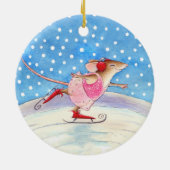 Skating Mouse Kerst of Winter ornament (Achterkant)