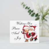 Skating Mr. en mevrouw Claus Briefkaart (Staand voorkant)