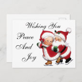 Skating Mr. en mevrouw Claus Briefkaart (Voorkant / Achterkant)