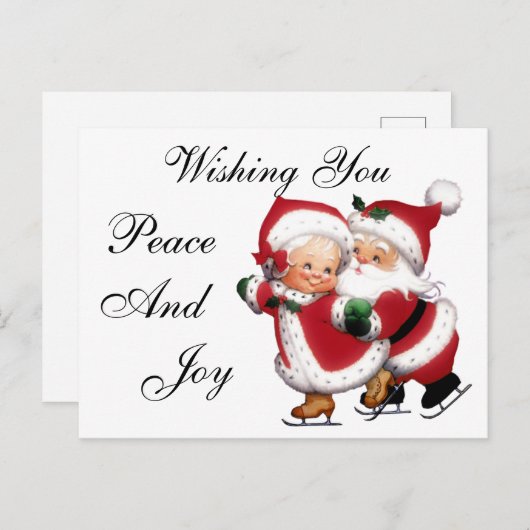 Skating Mr. en mevrouw Claus Briefkaart (Voorkant / Achterkant)