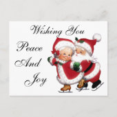 Skating Mr. en mevrouw Claus Briefkaart (Voorkant)