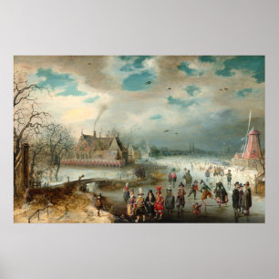 Skating on Amstel River, van Breen Fine Art Poster