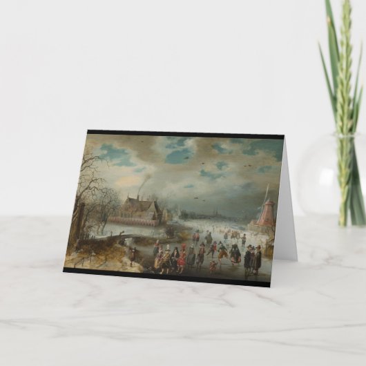 Skating op de Bevroren Amstel Feestdagen Kaart (Voorkant)