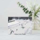 Skating op het kanaal van Rideau - Briefkaart (Staand voorkant)