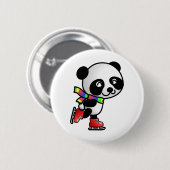 Skating Panda Ronde Button 5,7 Cm (Voorkant /achterkant)