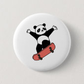 Skating Panda Ronde Button 5,7 Cm (Voorkant)