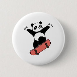 Skating Panda Ronde Button 5,7 Cm