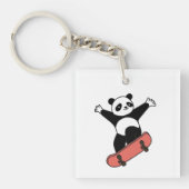Skating Panda Sleutelhanger (Voorkant)