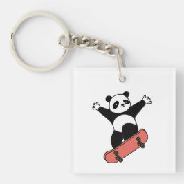 Skating Panda Sleutelhanger