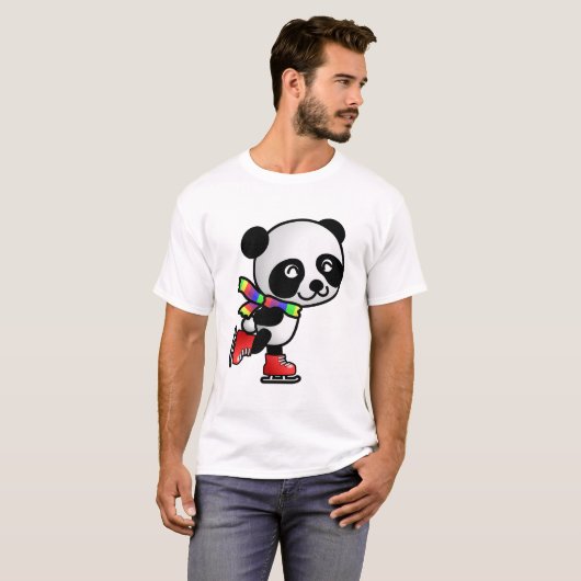 Skating Panda T-shirt (Voorkant volledig)