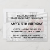 Skating Party, Roller schaats, Photo Invitation Kaart (Achterkant)