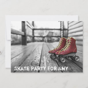 Skating Party, Roller schaats, Photo Invitation Kaart