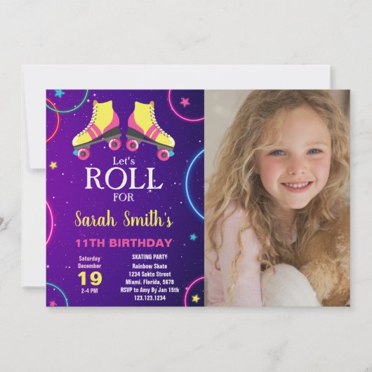 Skating Party Uitnodigingen voor kinderen (Voorkant)