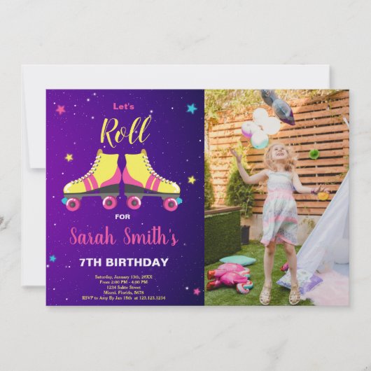  Skating Party Uitnodigingen voor kinderen (Voorkant)